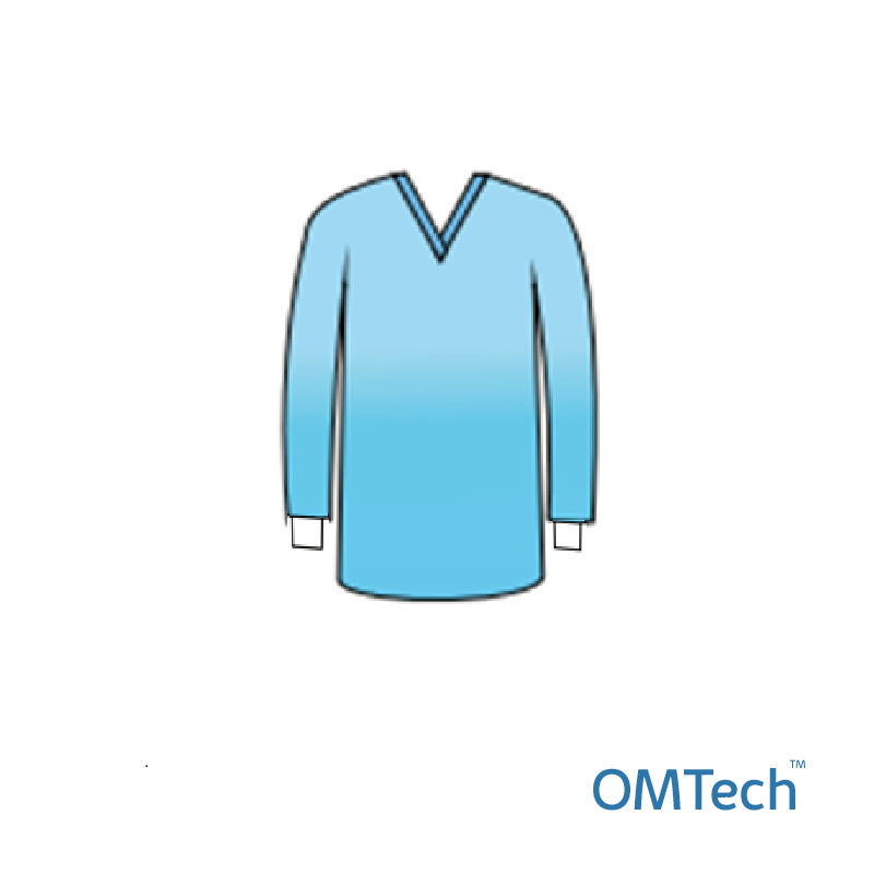 Сорочка медична OMTech™ з довгим рукавом на манжеті (розмір 50-52 (L) (СМС - 35 г/м2), стерильна